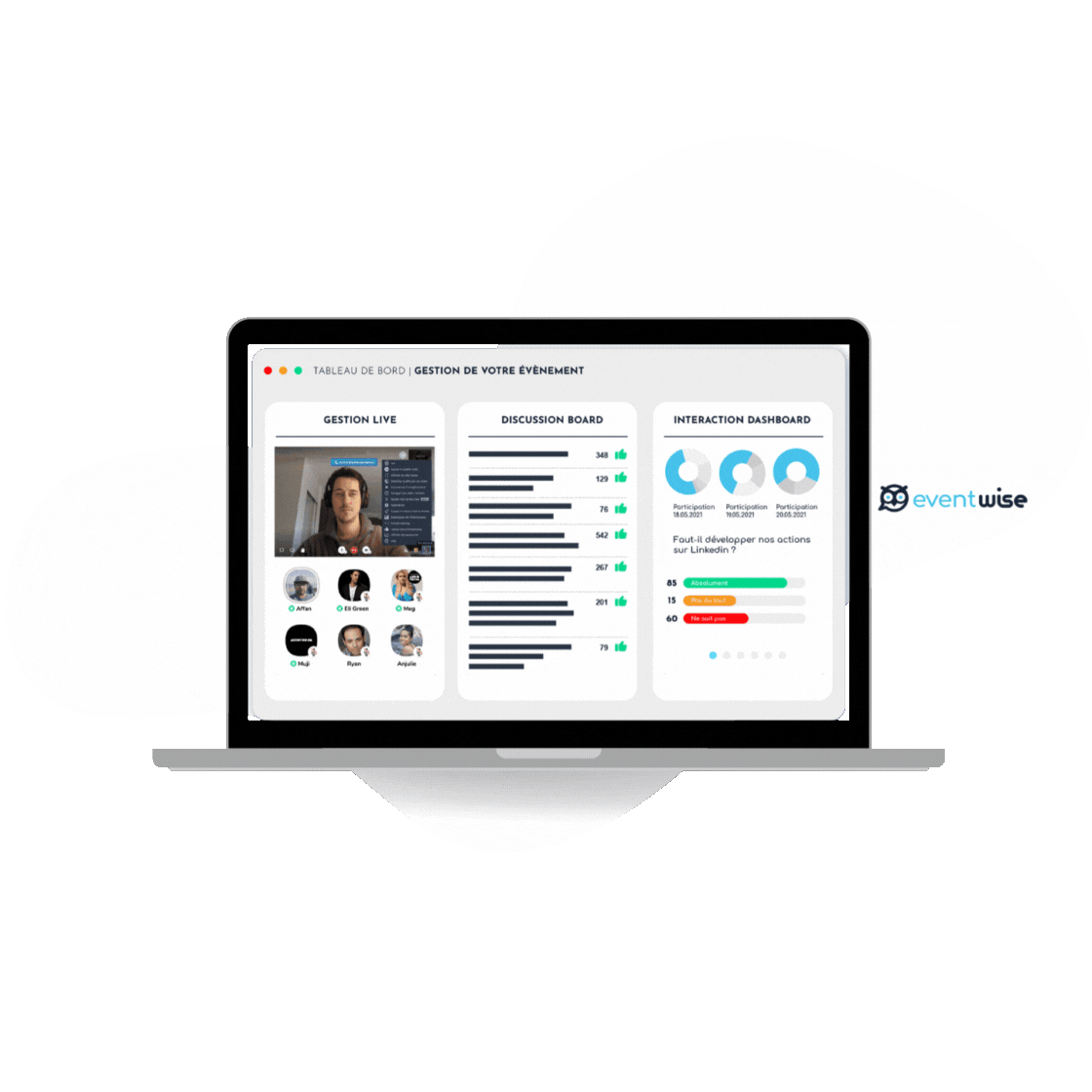 La suite de logiciels qui simplifie la gestion de vos %événements assemblées réunions, réservations%